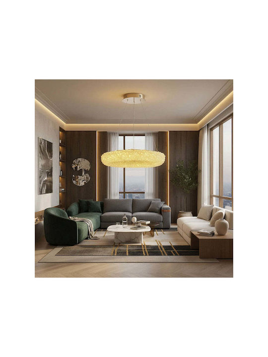 Lightplanet Κρεμαστό Φωτιστικό Χρυσό LED με Κρύσταλλα