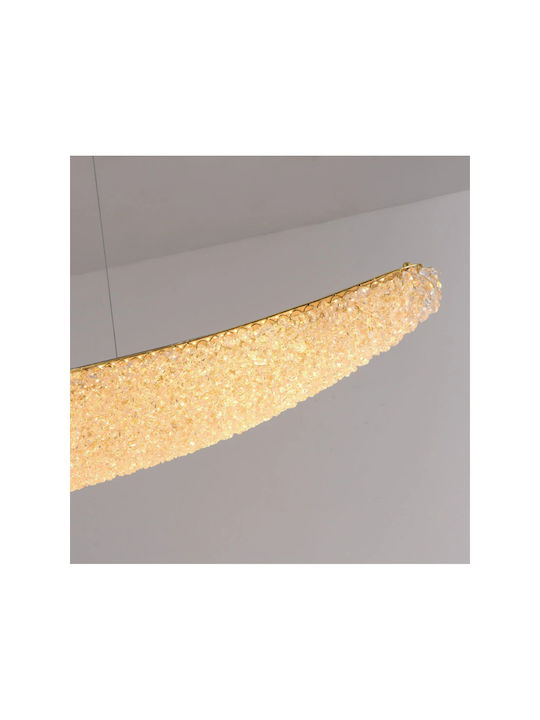 Lightplanet Deckenleuchte Gold LED mit Kaltweißem Licht mit Kristallen