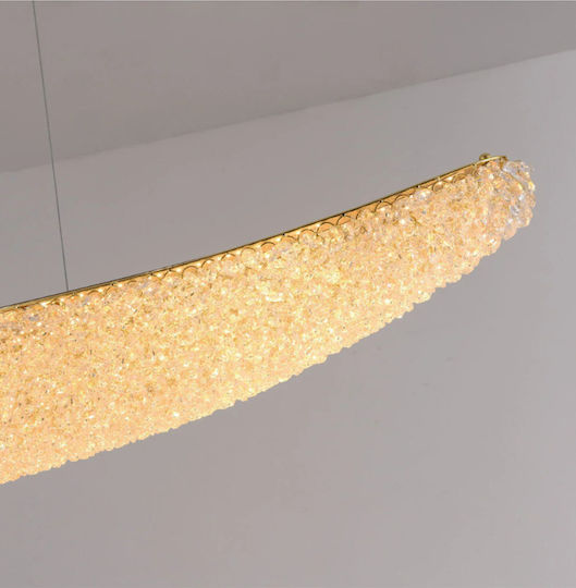 Lightplanet Lumini Suspendate Auriu LED Cu Lumină Alb Rece Cu Cristale