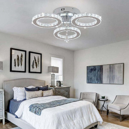 Jiju Ceiling Light with Integrated LED and Crystals and Remote Control