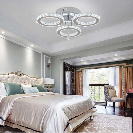 Jiju Ceiling Light with Integrated LED and Crystals and Remote Control