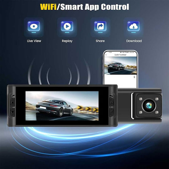 1080P Windshield Car DVR Set with Rear Camera, 3.16" Display with Suction Cup