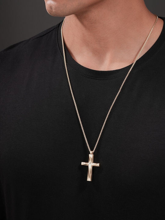 Police Men's Steel Cross with Chain