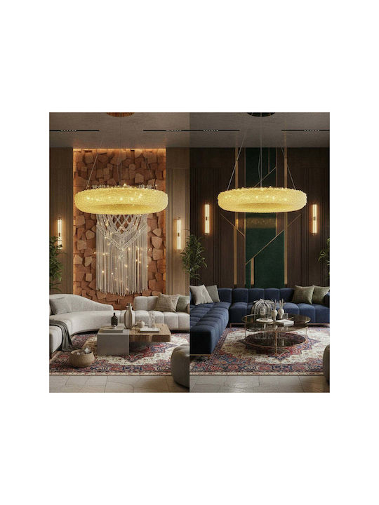 Lightplanet Висящо Осветително Тяло Златисто LED с Кристали