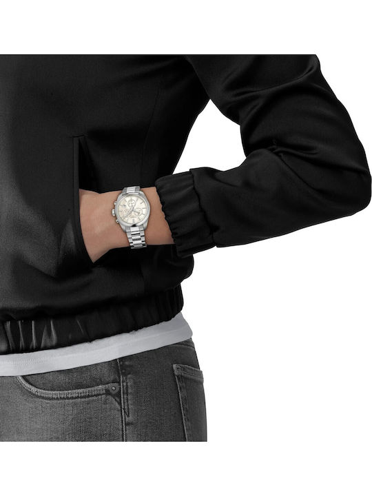Tissot Pr 100 Womens Watch 36mm Chronograph Battery with Silver Stainless Steel Bracelet