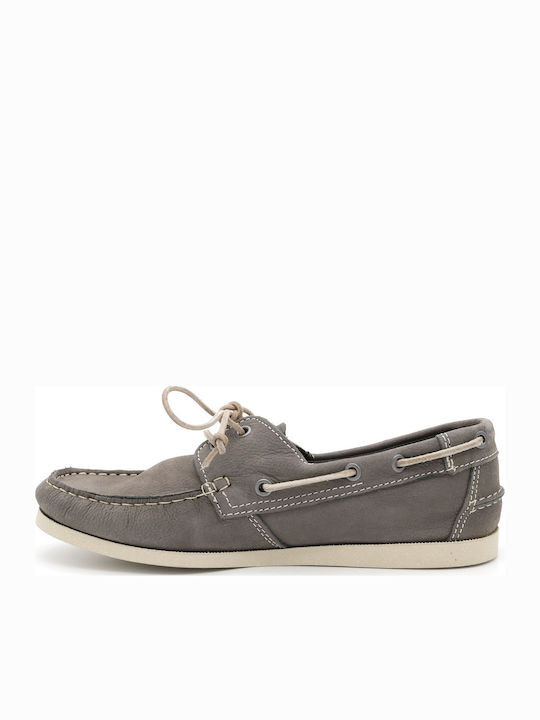Δερμάτινα Ανδρικά Boat Shoes σε Γκρι Χρώμα