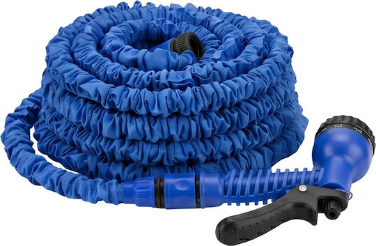 Avizar Expandable Garden Hose 15m Spray Gun Blue