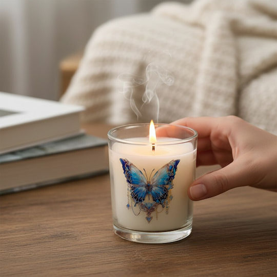 Decorative Retro Blue Butterfly Stickers 20 Pieces