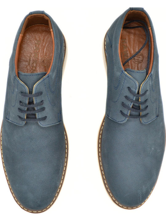 Herren Freizeitschuhe Aus Leder Blau DR431 Blau Nubuck