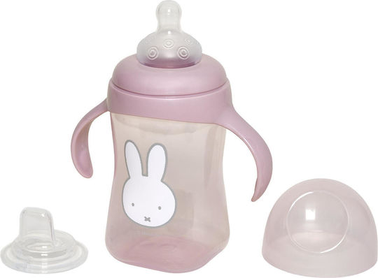 Baby Oliver Εκπαιδευτικό Μπιμπερό Πλαστικό με Λαβές Ροζ 300ml