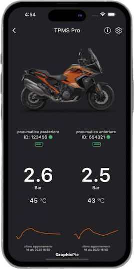 Rideet Tpms Pro Drahtloses Motorrad-Reifendrucküberwachungssystem per App