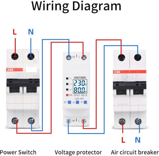 Sinotimer Instrument de Măsură pentru Panou Electric Digital pe Șină Monofazat