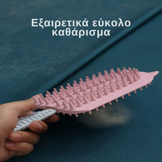 Femmit Silicone Soft Cat & Dog Brush Double Sided Grooming Hair Collection Comb Red