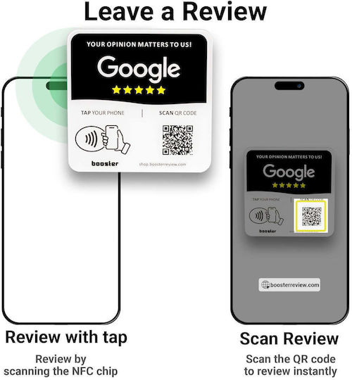 Tap Google Review Plate Tap Instant Reviews Compatible All Phones Reusable Smart Tap Nfc & Qr 12 X 12 Cm Mount Anywhere 3m Adhesive 10-pack