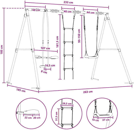 vidaXL Play Fence with Slide Multicolour for 3+ Years