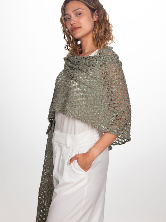 Women's Knitted Khaki Scarf