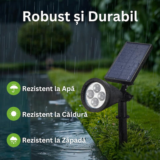 Lampă Solară 2W 120lm cu Senzor de Mișcare și Fotocelul IP65 30x9.3x27cm