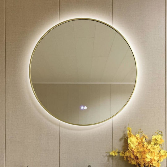 Inter Ceramic Makeup Mirror with Light Gold