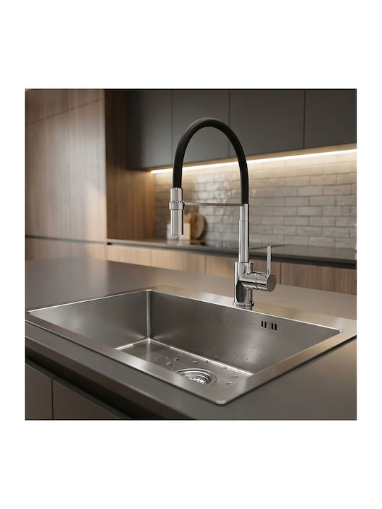 Sanitec Drop-In Sink Inox Satin W60xD50cm Silver