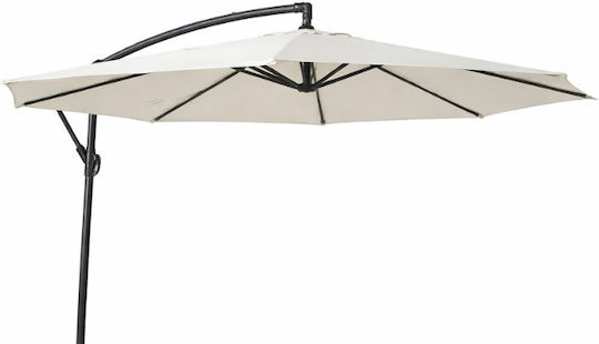 Professional Floor Parasol Round Metal Ecru Φ3m
