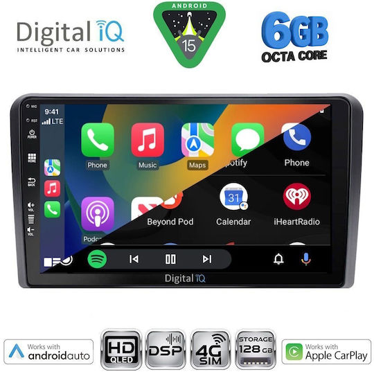 Digital IQ Car Audio System for Volkswagen Golf 1998-2003 (Bluetooth/USB/WiFi/GPS/Apple CarPlay/Android Auto) with 9" Touch Screen