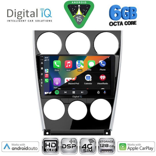 Digital IQ Ηχοσύστημα Αυτοκινήτου για Mazda 6 2005-2008 (Bluetooth/USB/WiFi/GPS/Apple-Carplay/Android-Auto) με Οθόνη Αφής 9"