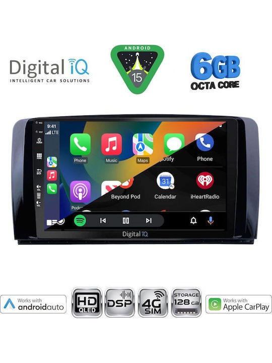 Digital IQ Auto-Audiosysteme für Mercedes-Benz R-Klasse 2006-2015 mit Touchscreen 9" Bluetooth USB WiFi GPS Apple CarPlay Android Auto
