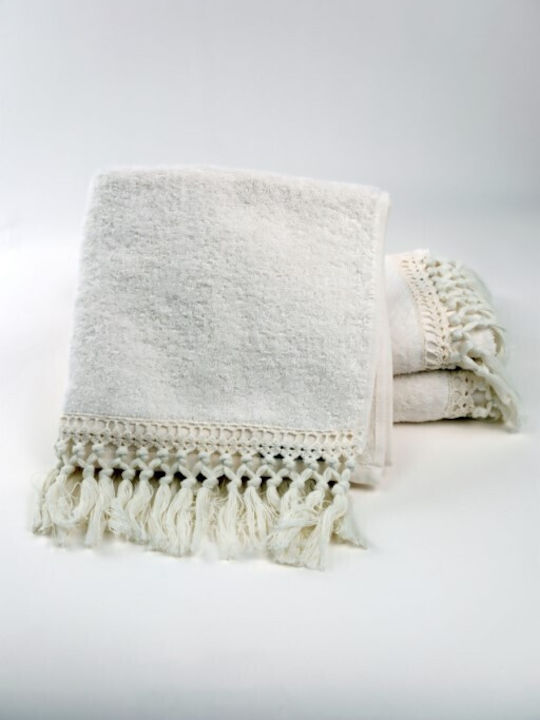 Liolios Home Bath Towels Set 3 pcs Butterfly Cream Weight 500gsm