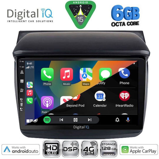 Digital IQ Car Audio System for Mitsubishi L200 2006-2015 Bluetooth USB WiFi GPS Apple CarPlay Android Auto with 9" Touch Screen