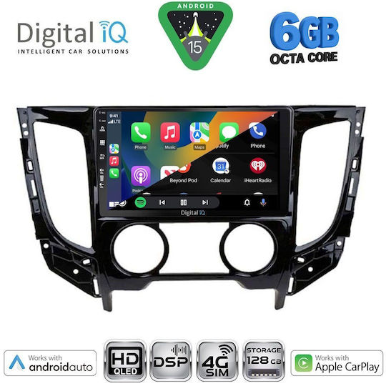 Digital IQ Ηχοσύστημα Αυτοκινήτου για Mitsubishi L200 2015-2019 με A/C (Bluetooth/USB/WiFi/GPS/Apple-Carplay/Android-Auto) με Οθόνη Αφής 9"