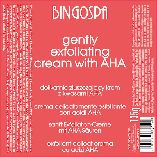 Bingospa Gentle Exfoliating Cream Aha Acids