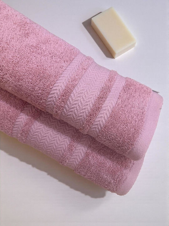 Linea Home Pied Face Towel 50x90cm Pink Weight 480gsm
