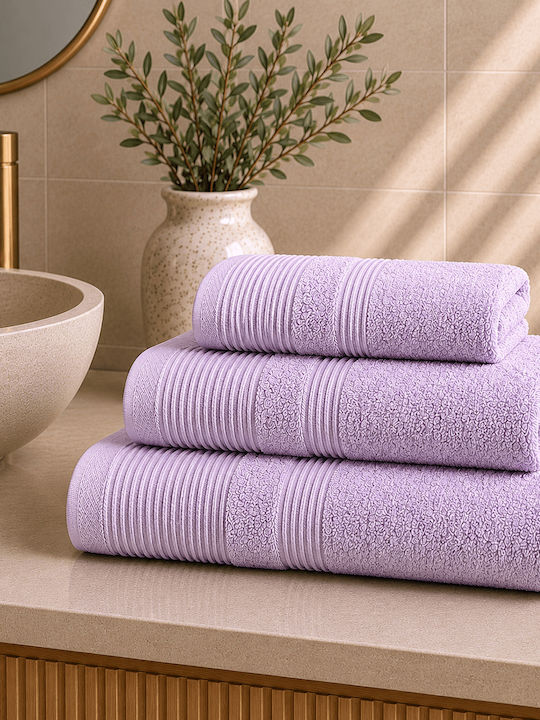 Astron Italy Πετσέτα Προσώπου 50x100εκ. Light Lilac Βάρους 550gr/m²