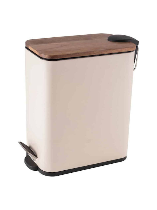 Eurocasa Metallic Toilet Brush and Basket Set Soft Close 5lt Beige