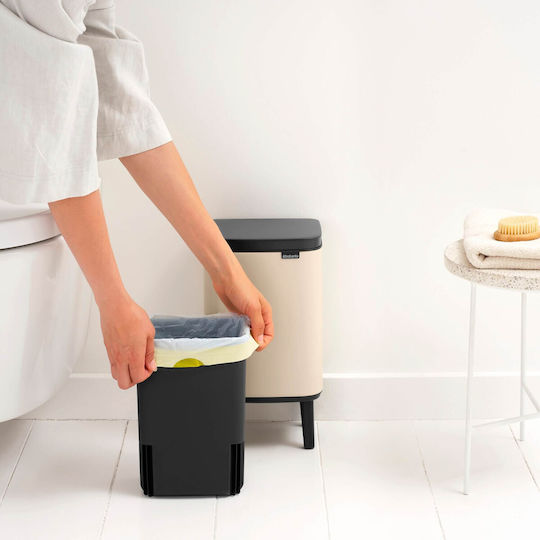 Brabantia Bo Small Hi Πλαστικό Καλαθάκι Μπάνιου 4lt Μπεζ