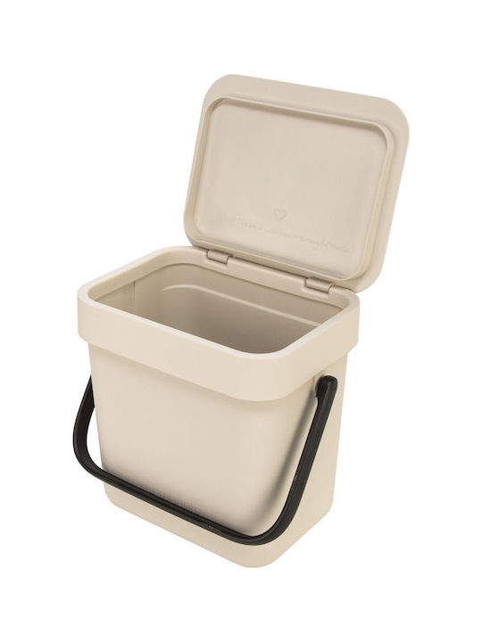 Brabantia Plastic Bathroom Bin 3lt Beige