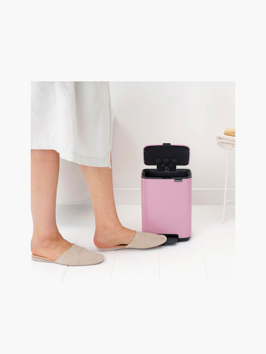 Brabantia Bo Pedal Plastic Bathroom Bin 4lt Pink