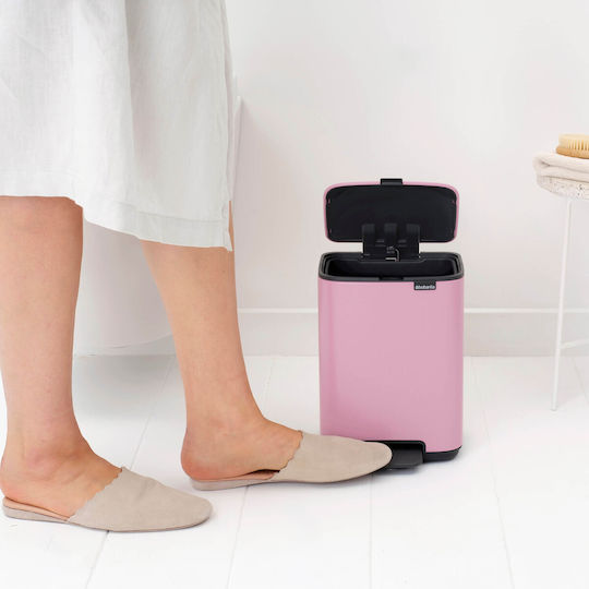 Brabantia Bo Pedal Πλαστικό Καλαθάκι Μπάνιου 4lt Ροζ