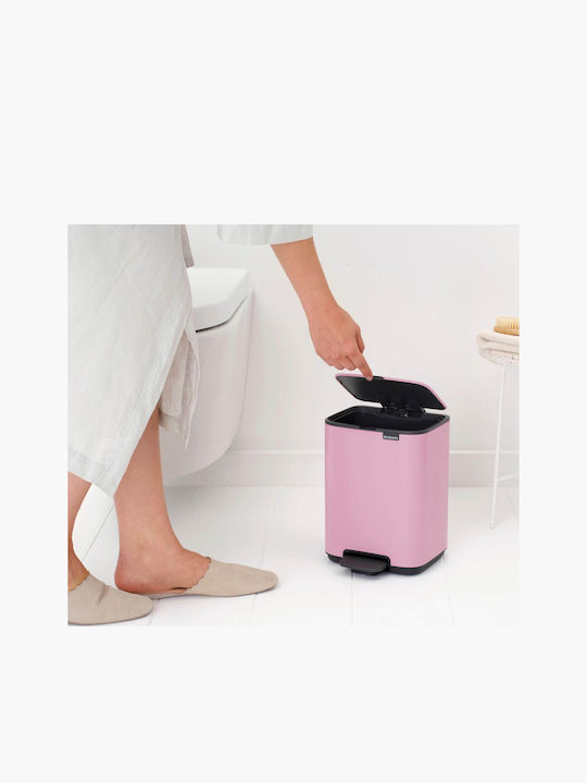 Brabantia Bo Pedal Plastic Bathroom Bin 4lt Pink