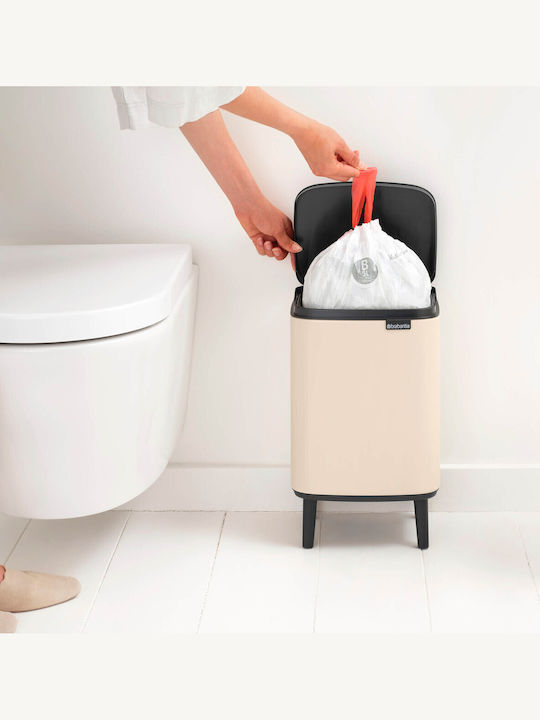 Brabantia Bo Small Hi Plastic Bathroom Bin 7lt Beige