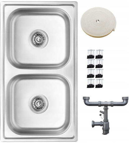 Kuchinox Standard SKS_320T Drop-In Spüle Inox Matt B78xT43cm Silber