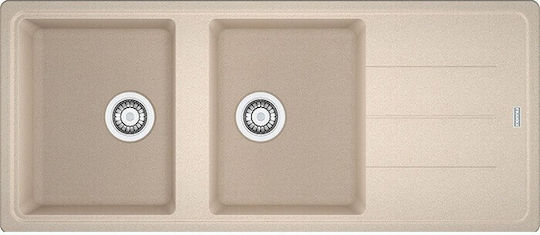 Franke Basis BFG 621 Ένθετος Νεροχύτης από Συνθετικό Γρανίτη Μ116xΠ50cm Beige