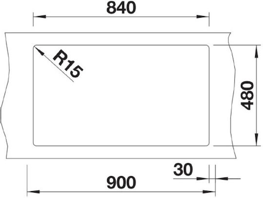 Blanco Drop-In Spüle aus Verbundgranulat B86xT50cm Gray