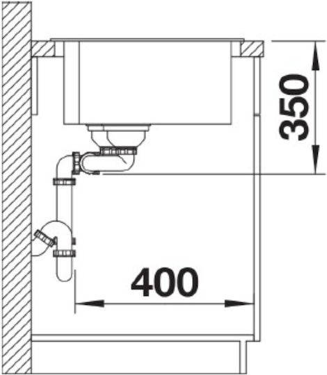 Blanco Drop-In Spüle aus Verbundgranulat B86xT50cm Gray