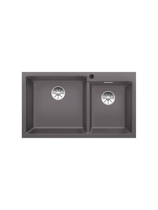 Blanco Infino Silgranit Puradur 527638 Drop-In Chiuvetă Stânga din Granit Sintetic L86xW50cm Gri