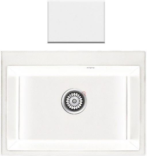Crown R-60 Economic 6860 686010 Drop-In Spüle aus Verbundgranulat B60xT49.5cm Metallic Ice