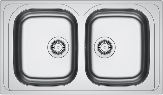 Franke Spark Skx 620-34-34 Ένθετος Νεροχύτης Inox Μ86xΠ50cm Ασημί