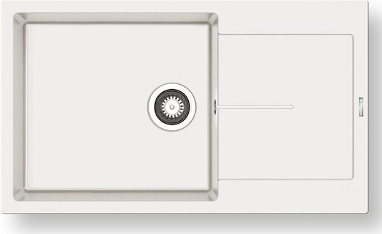 Pyramis 1b 1d Plus 070244811 Drop-In Мивка от Синтетичен Гранит Ш86xД50см Сняг