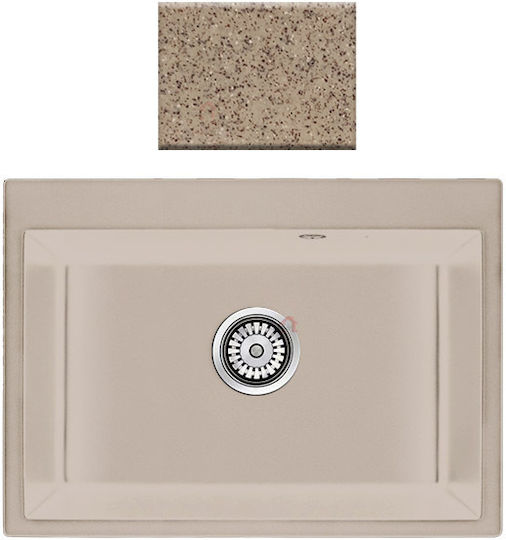 Crown R-60 Economic 6860 686030 Drop-In Chiuvetă din Granit Sintetic L60xW49.5cm Nisip de granit