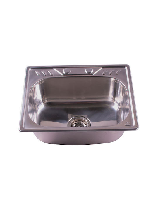 Inter Ceramic Drop-In Мивка Inox Ш53xД42.5см Сив